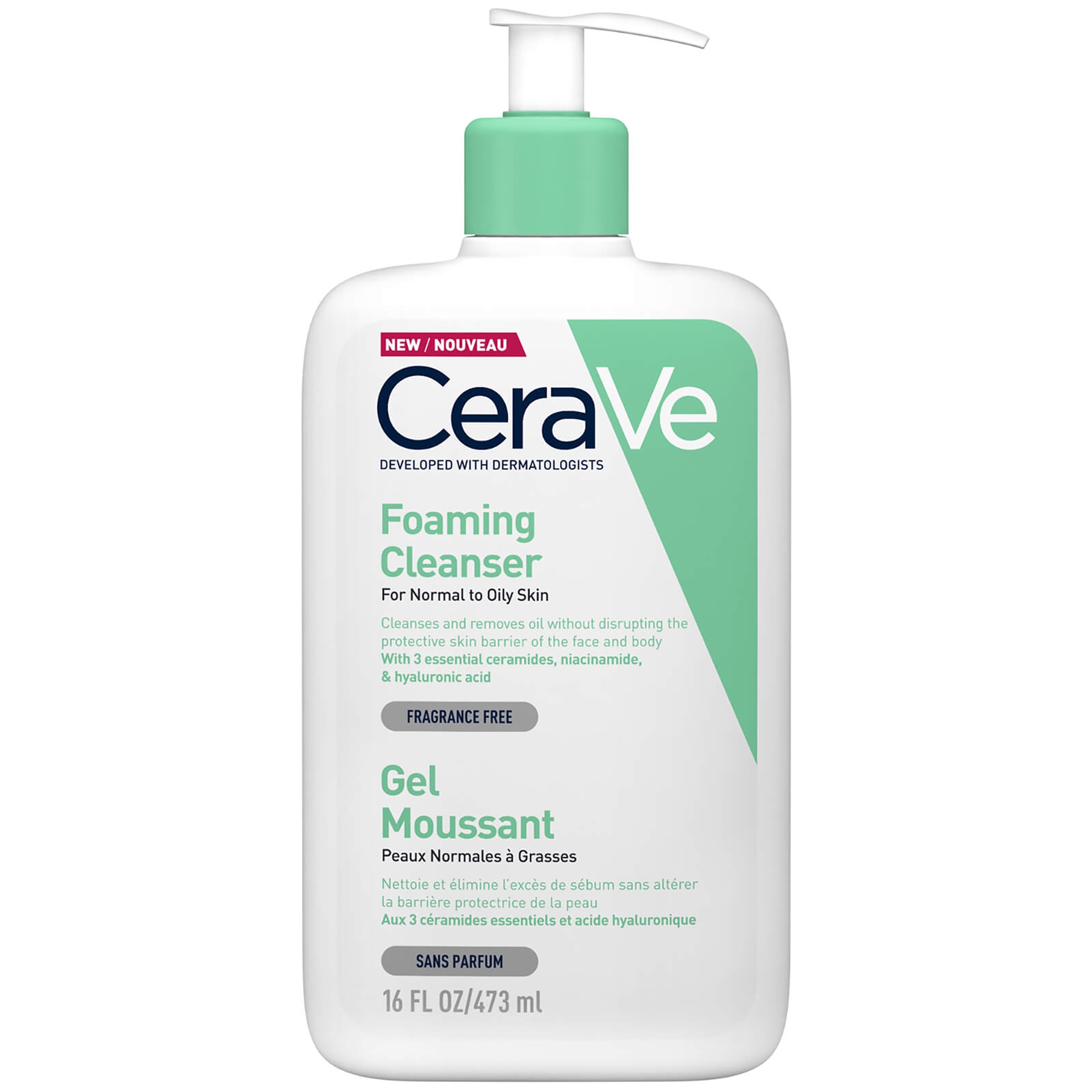 CeraVe Foaming Cleanser with Niacinamide for Normal to Oily Skin 473ml 1 CeraVe Foaming Cleanser with Niacinamide for Normal to Oily Skin 473ml